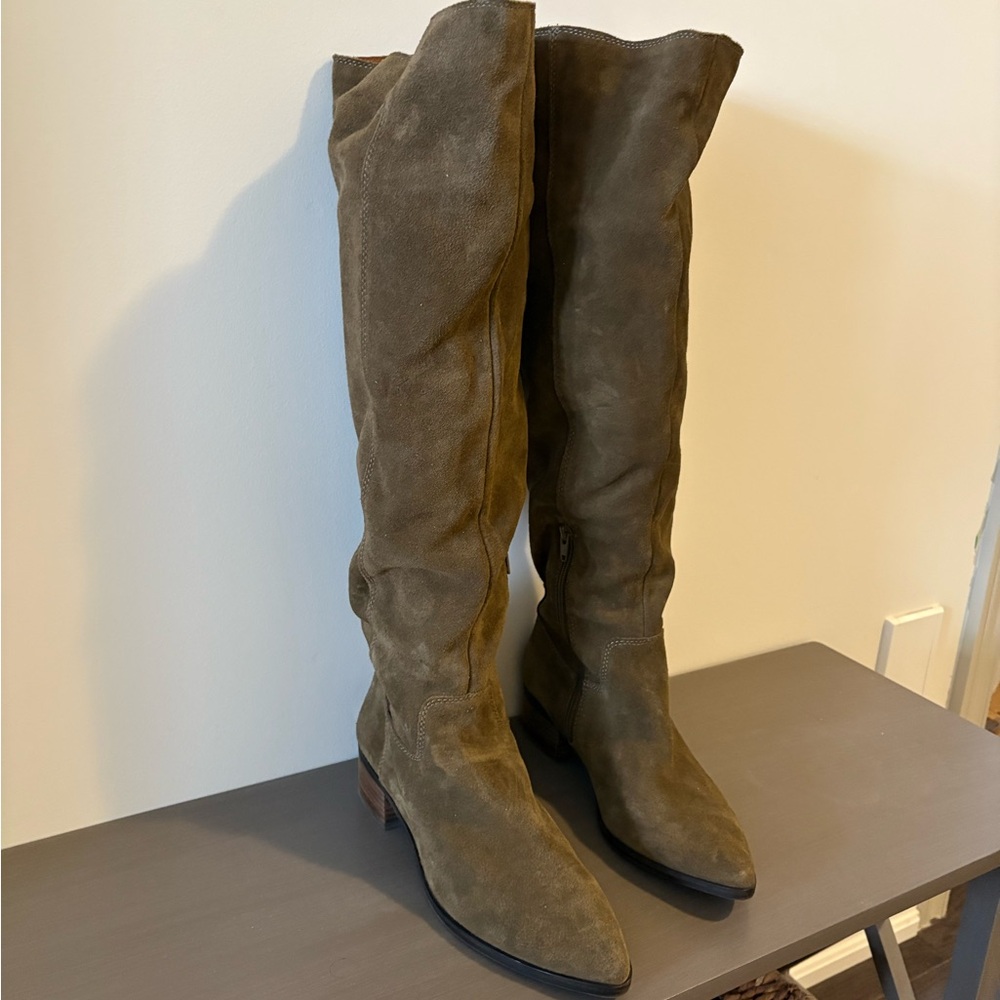 Lucky Brand Olive Over the Knee Boots